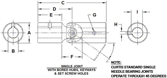 Curtis Needle Bearing Universal Joint Drawing